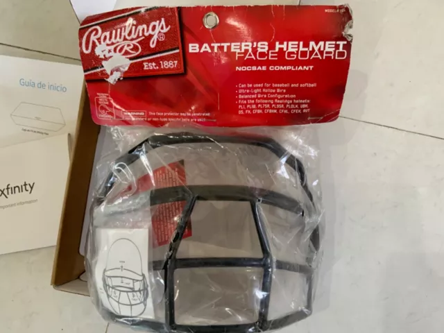 Rawlings Batter's Helmet Face Guard Assembly Baseball Softball Black Brand New