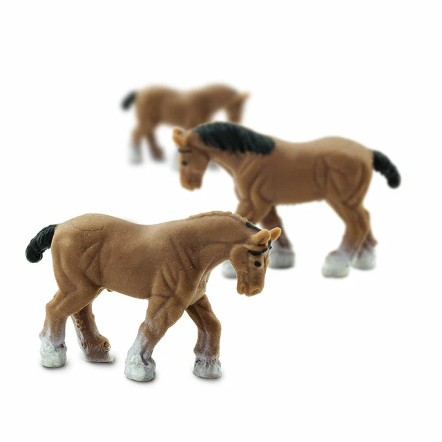 Safari Ltd Clydesdales Lot Of 25 Good Luck Minis! #340922 Tiny 1" Long New