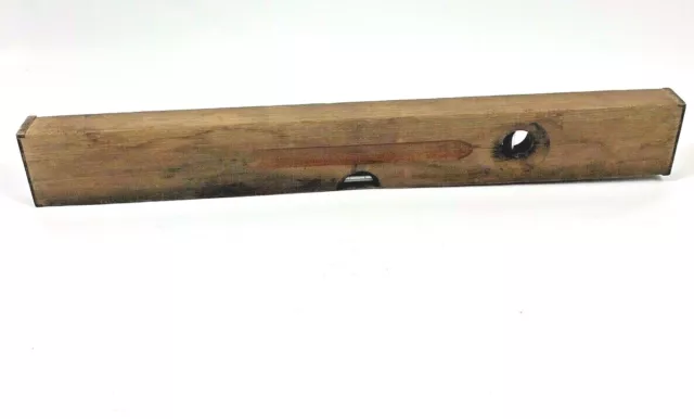 Vintage Stanley Number 3 Wood Brass End 24" level