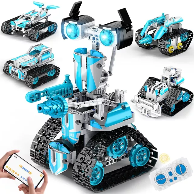 anysun STEM Robot Toys for Kids, 5 in 1 Building Toys, APP & Remote Control R...