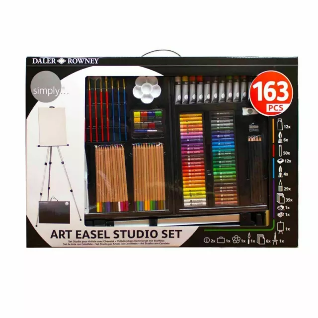 Art Easel Studio Set - DALER ROWNEY - Technik Mischhaut -163 Stück - mit Ständer