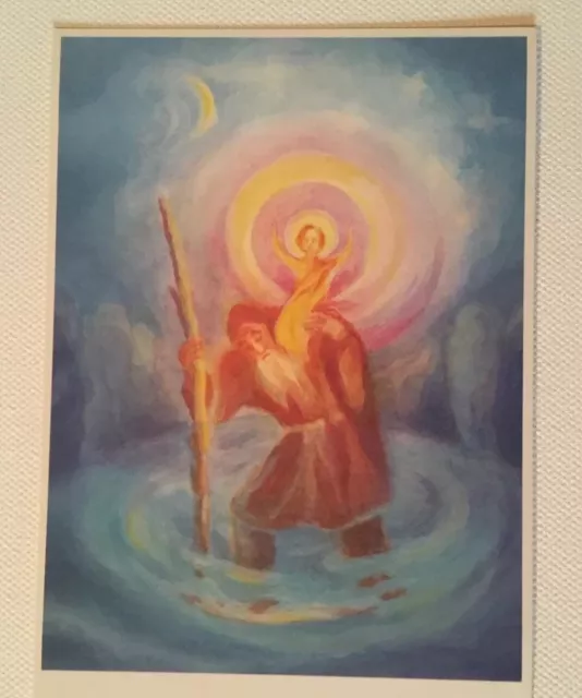 Heiliger Christophorus, Schutzpatron, M. Hauschka, 1 Postkarte für Kinder, Neu