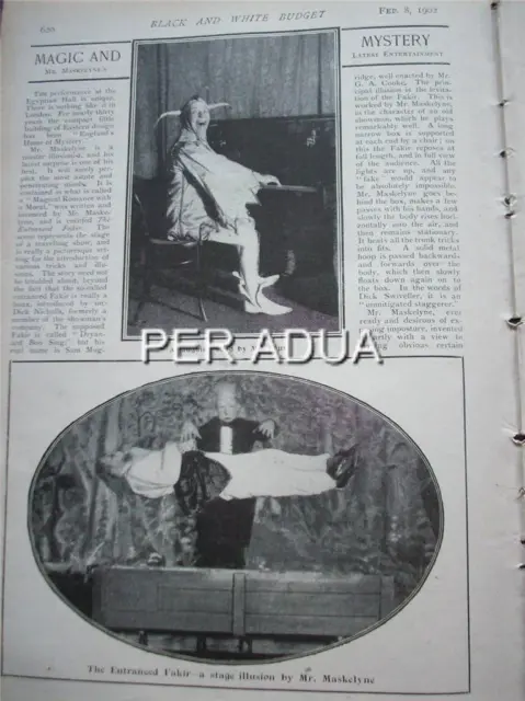 1902 MAGIC @ Egyptian Hall w Maskelyne Levitation ::: magazine article 2E