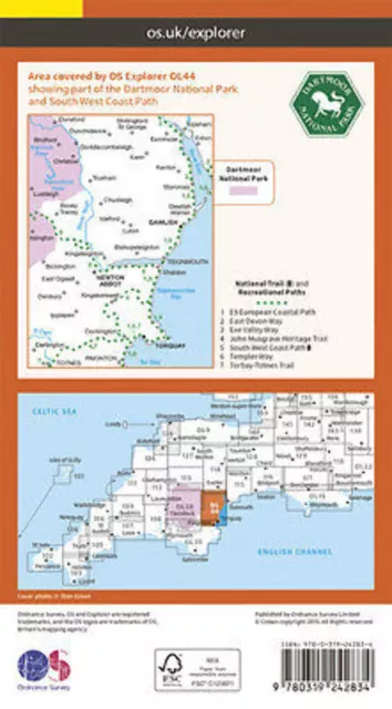 Torquay Dawlish Newton Abbott Ordnance Survey Explorer Map OL 44 2