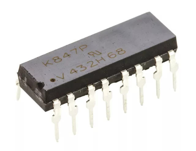 10 pcs  - Vishay, K847PH DC Input Transistor Output Quad Optocoupler, Through Ho
