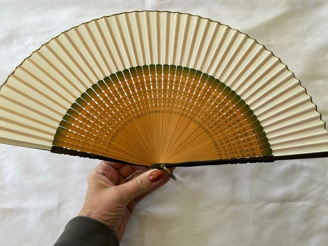 Vintage Oriental Black Hand Fan