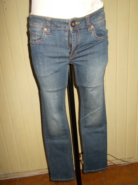 Pantalon Jeans Vintage BE YOU K – Coupe Slim, Brodé, Taille Basse – Taille 36