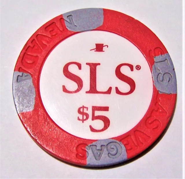 SLS Casino Las Vegas Nevada 5 Dollar Gaming Chip as pictured