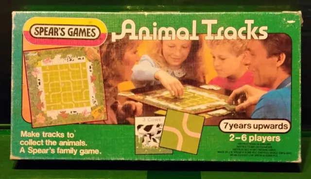 Spears Games - Animal Tracks Board Game - 1983 - Vintage - Complete