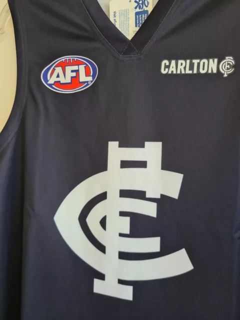 AFL Carlton Blues Sekem Vintage Mens Guernsey Jersey Navy Blue Size L BNWT 2