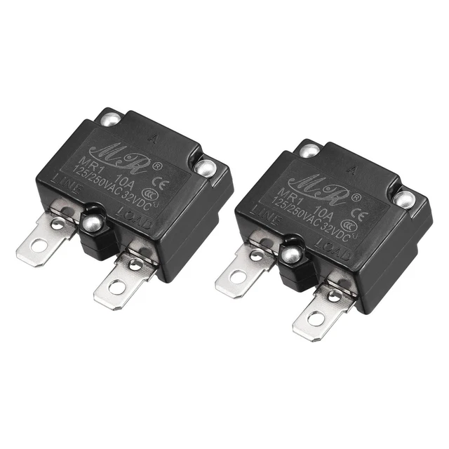 Circuito Sovraccarico Protettore 10A AC125/250V DC32V Automatico Reset 2pz