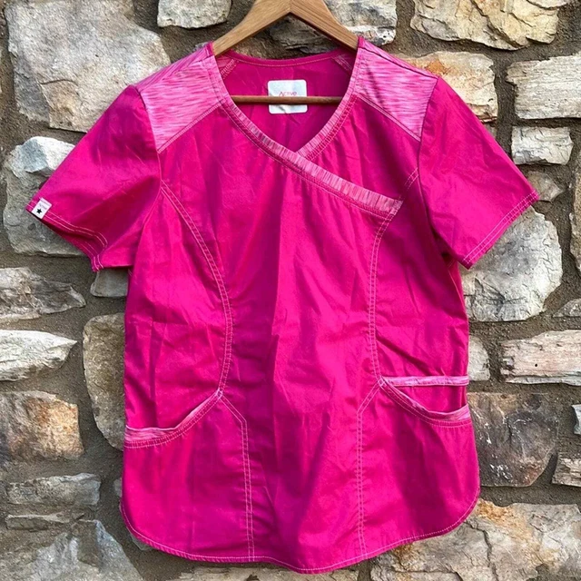 ScrubStar hot pink scrub top size medium