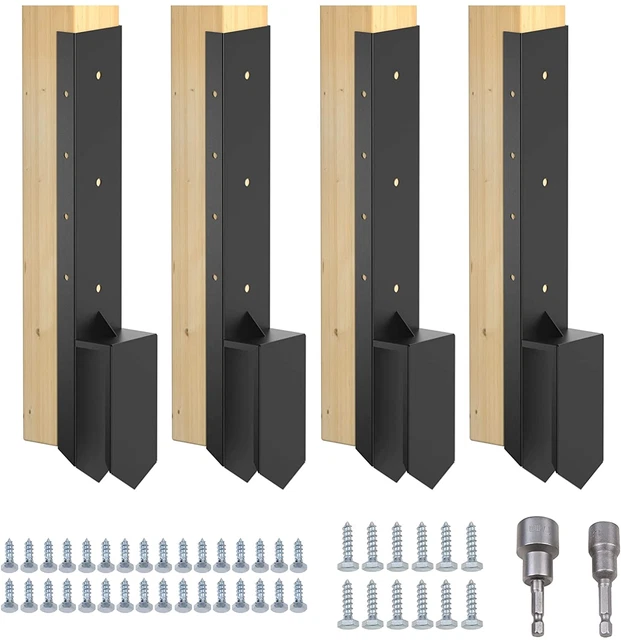Fence Post Repair Kit 12 Gauge Steel6*6 Fence Post Support Heavy Duty Fence P...