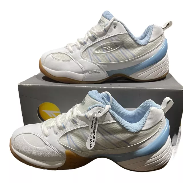 Hi-Tec A.S.30 Womens Court Indoor White Blue UK 6.5 EU 39.5 RRP £44.99 BOXED