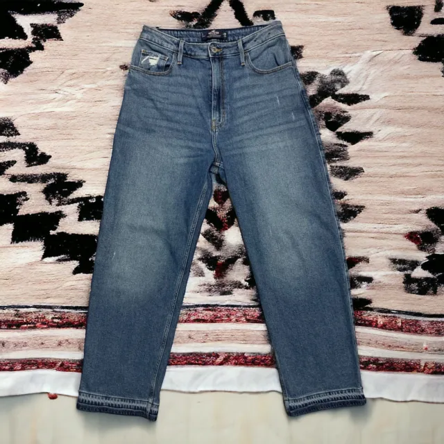 Hollister Jeans Women 11 Ultra High Rise 80s Mom Jeans W30 L26 Wide Leg