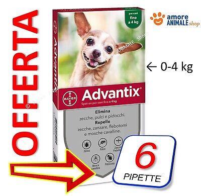 ADVANTIX Bayer - Antiparassitario per cani da 0 - 4 kg →  4 / 6 / 8 / 12 pipette