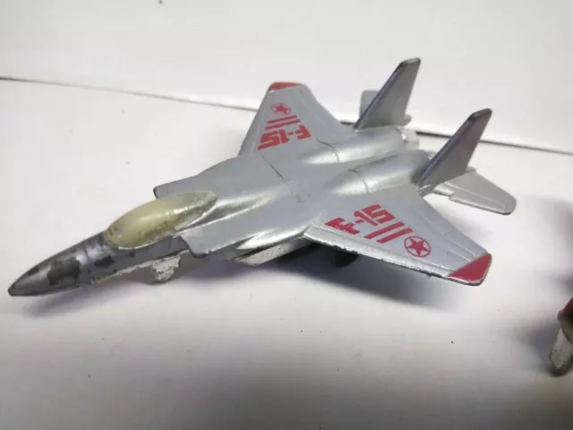 Vintage Die Cast F-15 Eagle Fighter Jet Airplane & ULTRA RARE F-20 RED JET 2