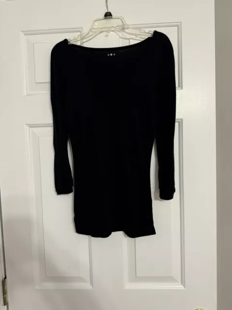 Women’s Three Dot Black 3/4 Sleeve Shirt Size Small