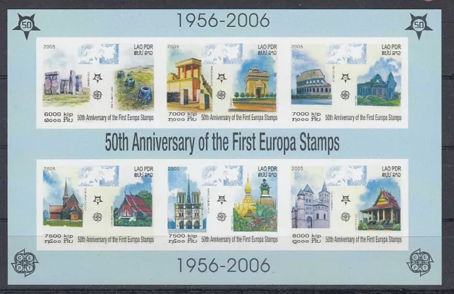 D. Europa CEPT  50 Jahre Europamarken  Laos  Block 194 B  ** (mnh)
