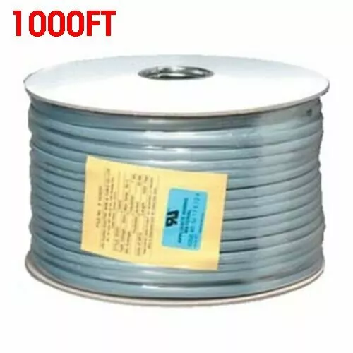 1000FT 26AWG 6 Conductor Stranded Telephone Phone Line Flat Cable Cord 1000'Feet