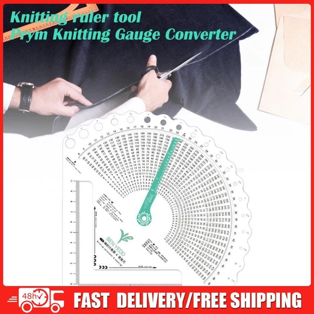 Weaving Ruler KNITTING GAUGE CONVERTER Knit Counter Weaving Ruler Density Ruler ...