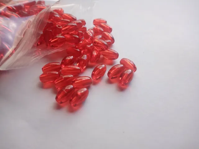 400pcs Red Oat Craft Beads Spacer 10x6mm 4mm Hole