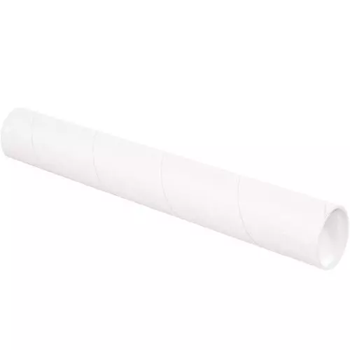 Myboxsupply 7.6x30.5cm Blanc Tubes avec Bouchons, 24 Par Étui