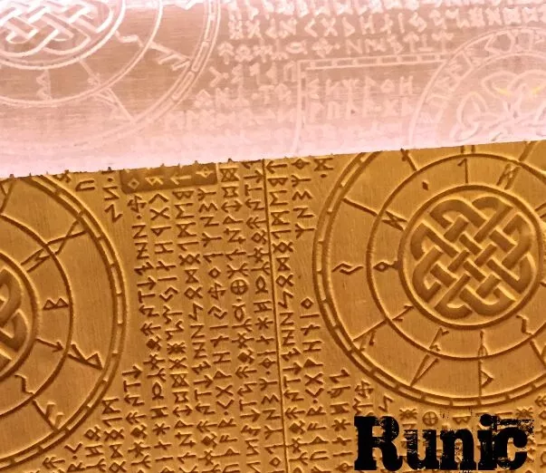 Rolling Pin - RUNIC Runes Texture - Warhammer dwarven khalandron miniature bases 3