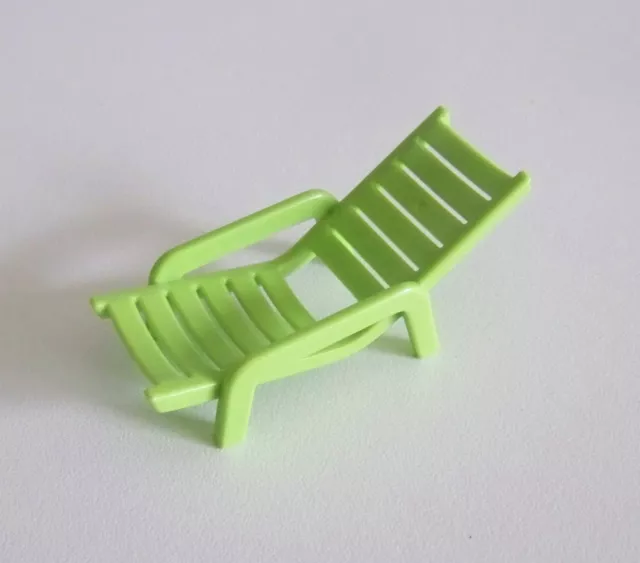 PLAYMOBIL (V120) CAMPING - Chaise Longue Vert Clair Piscine 4858