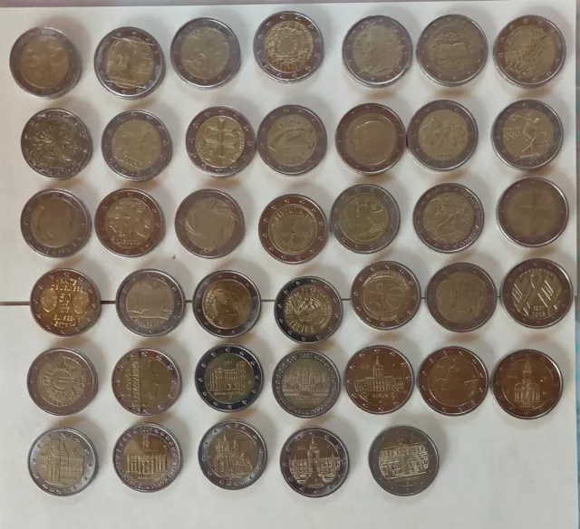 2 Euro Münzen-Sammlung  Gedenkmünzen Selten!  40 Stück