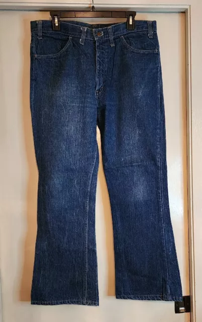 Vintage 70's 80s Men LEVI'S 646 0217 BOOTCUT FLARE ORANGE TAB Jeans 36x28 VGUC