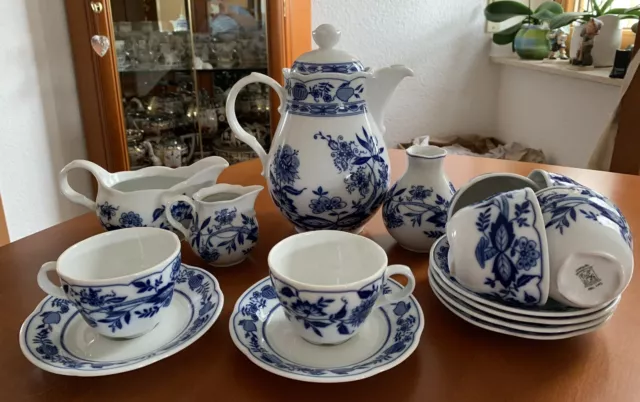 Kaffeeservice Porzellan Schumann Zwiebelmuster 6 Personen 16tlg Top Zustand