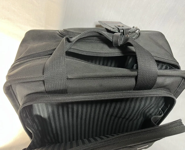 TUMI Alpha Rolling Laptop Briefcase Bag Black Ballistic Nylon Luggage 2214D3 14