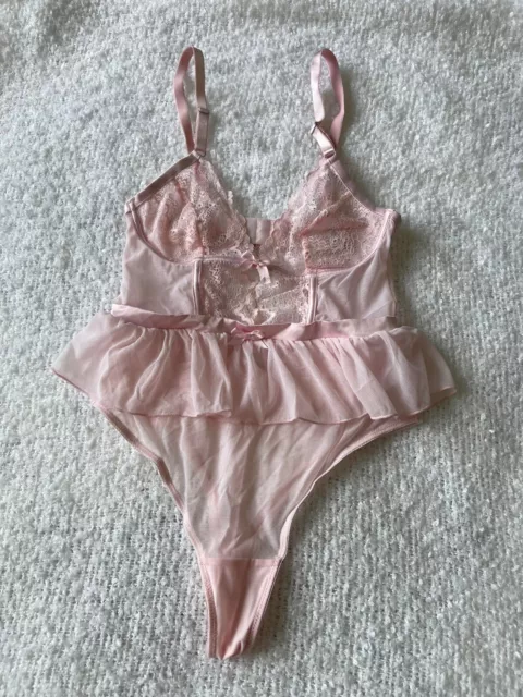 NWT Lollipop Soft Cup Bodysuit Bras N Things Size 8 Light Pink Xmas lingerie