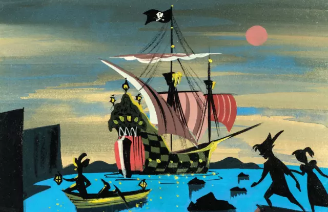 MARY BLAIR PETER Pan Jolly Roger Pirate Ship Wendy Captain Hook Disney ...