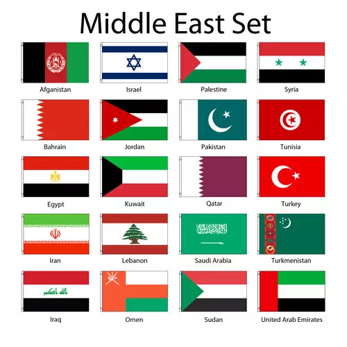 Set of 20 Middle East Country Flags Set of Middle Eastern Flags 3x5ft Flags 2