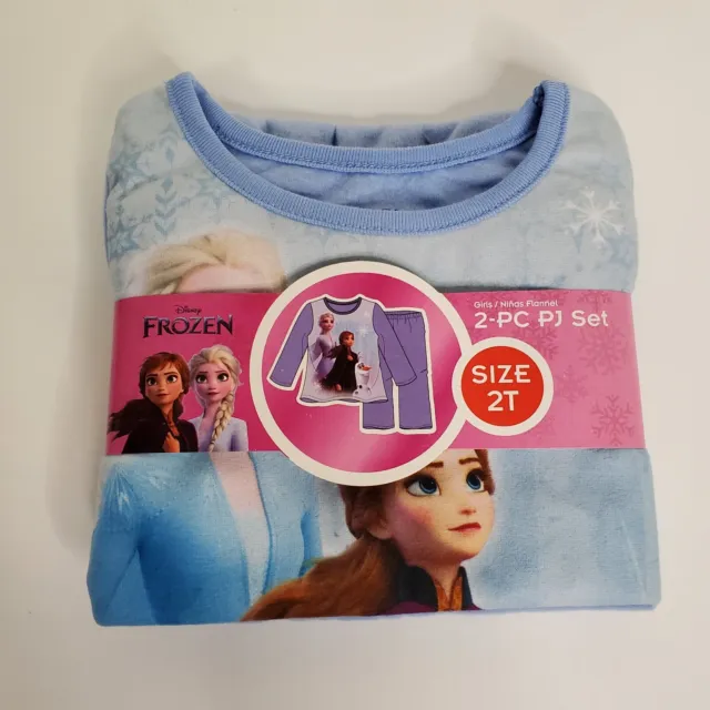 Disney Frozen Sz 2T Toddler Girls 2 Piece Pajama Set Disney Elsa Anna