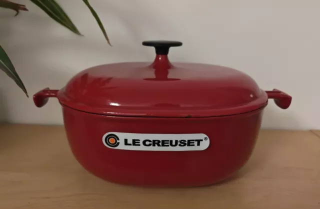 Neuwertig Le creuset La Mama Enzo Mari Bräter Topf Gusseisen 29 oval Induktion