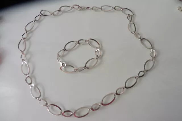 Beaux Set de Bijoux, Chaîne Avec Bracelet, 925 Argent, Milor 925 Italie