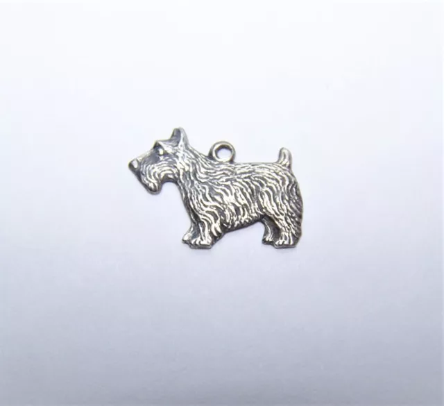 Vintage Sterling Silver Charm - Norwich Terrier Scottish Terrier | Scotty Dog! 3