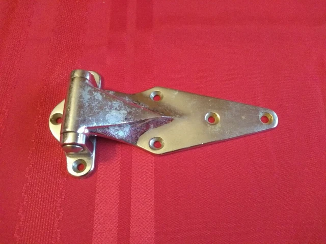 Kason Flush Hinge Vintage Antique Cooler Chrome 7" x 3.5" 1070 USA FORGED BRASS