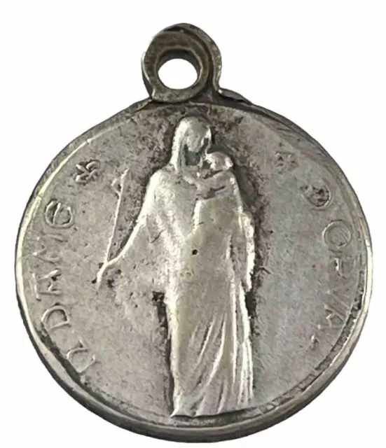 Vintage Catholic Notre Dame D’Orval Silver Tone Religious Medal