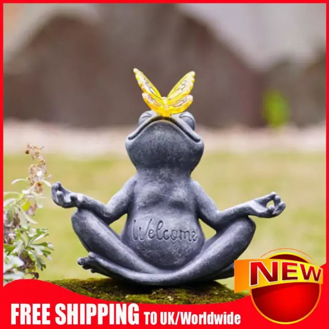 Yoga Frog Statue Solar Light Patio Ornamental Lamp Waterproof for Outdoor Decor