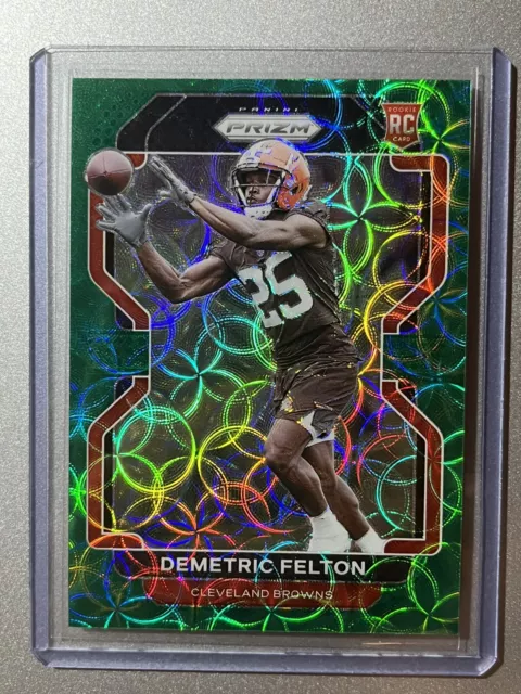 Demetric Felton  Cleveland Browns  Panini Prizm NFL 2021  GREEN SCOPE ROOKIE /75