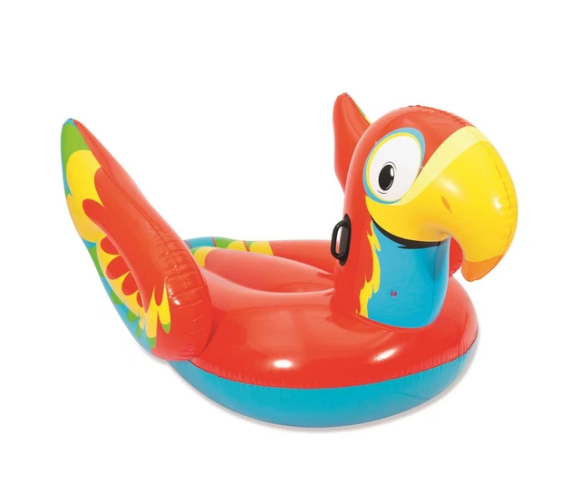 BESTWAY SCHWIMMTIER Papagei Aufblastier Badetier Ara XXL Badeinsel
