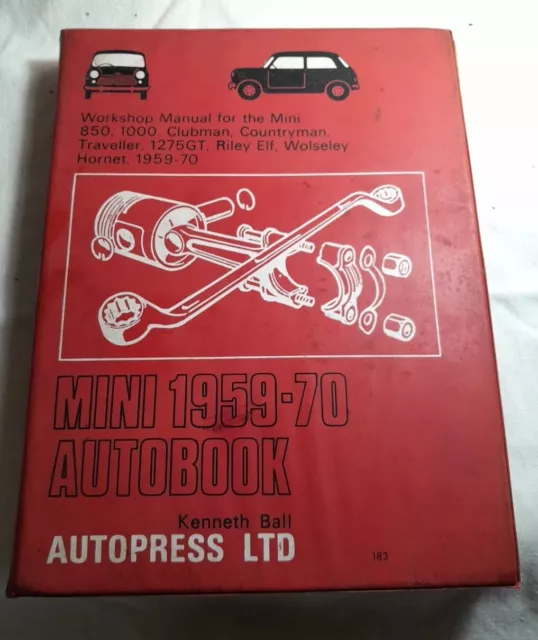 Autopress Ltd - Mini 1959-70 Autobook by Kenneth Ball (Hardback, 1970)