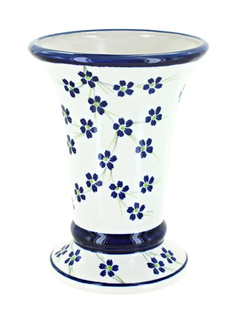 Blue Rose Polish Pottery Willow Small Vase