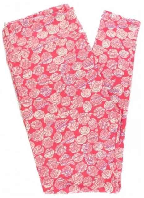 New OS 2-12 LuLaRoe Valentines. Peachy Pink Leggings W/ Roses. Ships Next Day