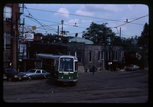 Trolley Slide - Boston MBTA #3465 Transit Car Train Streetcar 1978 Street Scene
