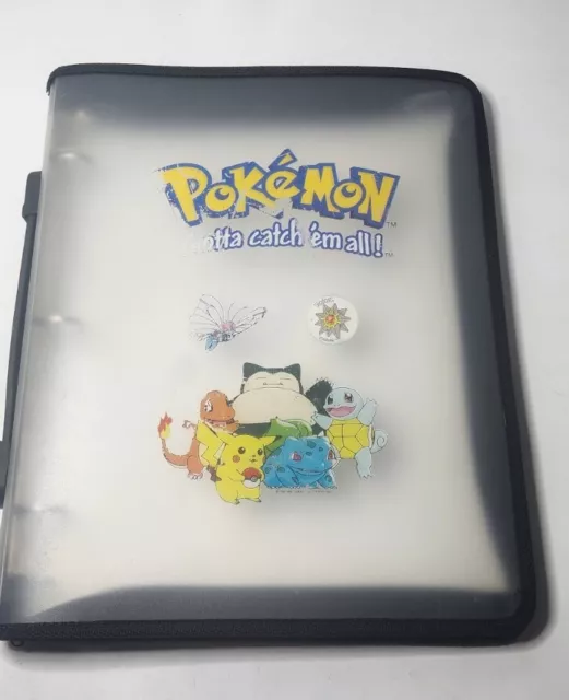 Vintage 1999 Pokemon TCG 3 Ring Zipper Binder CLEAR no cards w/ sleeves!